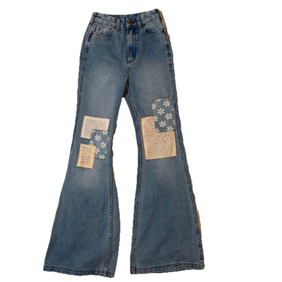 Wrangler Denim - Wrangler x Billabong Patchwork Jeans Women’s 24 High Rise Flare Denim